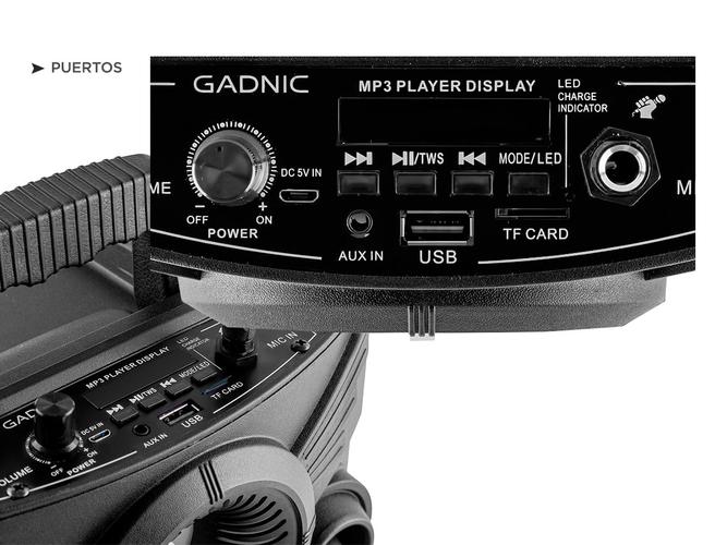 Parlante Gadnic XBS32 Bluetooth USB 2700W TWS - 4