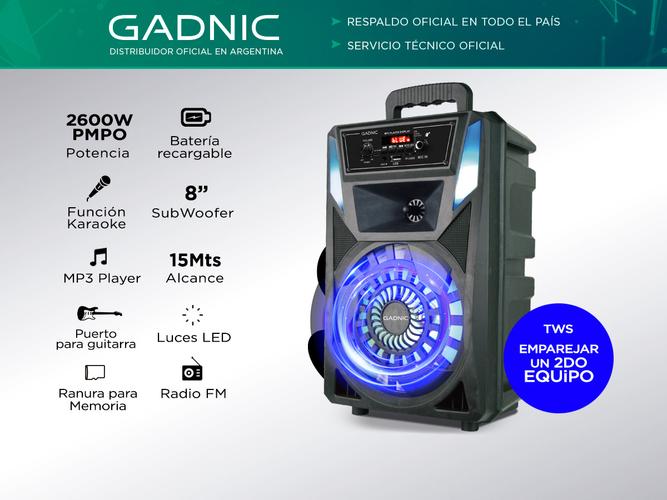 Parlante Gadnic XBS33 Bluetooth USB 2600W TWS - 1