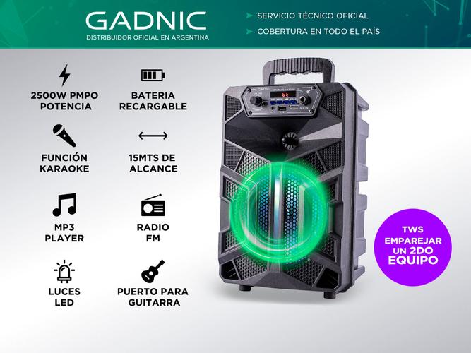 Parlante Gadnic XBS34 Bluetooth USB 2500W TWS - 1