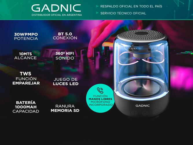 Parlante Bluetooth Portatil Gadnic Recargable 360 ° - 1