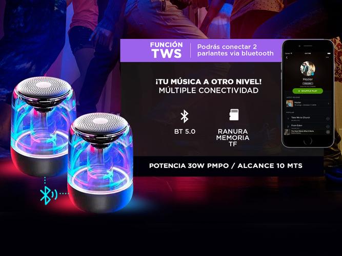 Parlante Bluetooth Portatil Gadnic Recargable 360 ° - 2