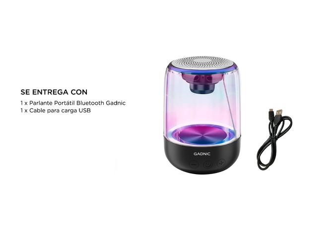 Parlante Bluetooth Portatil Gadnic Recargable 360 ° - 6