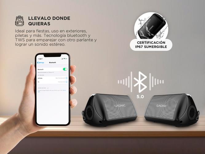 Parlante Gadnic Portátil Con Bluetooth   - 3