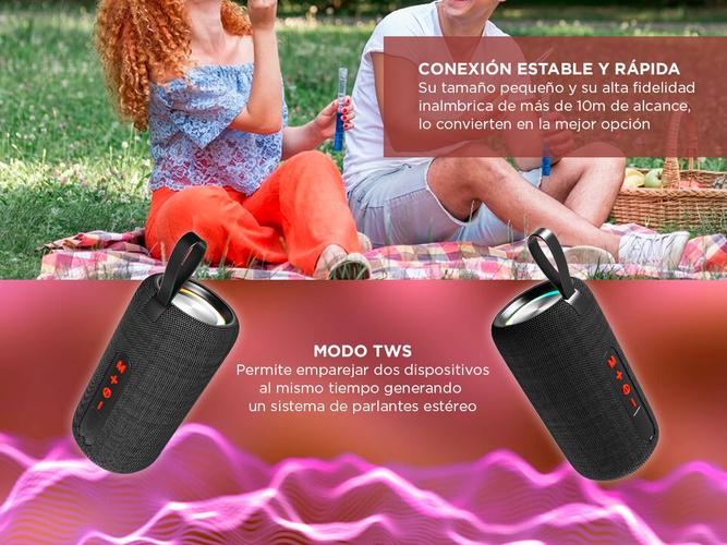 Parlante Portatil EchoGo Gadnic Bluetooth Con Luz RGB  Outlet - 3