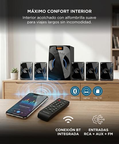 Home Theater Gadnic Sistema De Altavoces Multimedia 51 Bluetooth Con Subwoofer Amplificado 45W Control Remoto Radio FM RCA Para TV PC Y Reproductores - 3