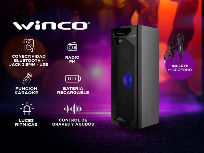 Parlante Inalambrico Winco W740 Bluetooth USB Karaoke Microfono - 1