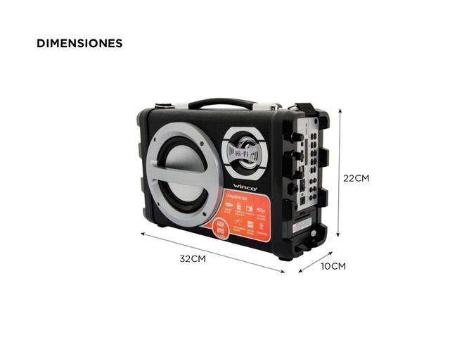 Parlante Winco Potenciado Portatil Bluetooth USB Karaoke 40W - 4