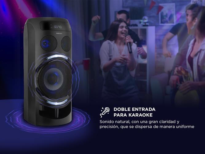 Parlante Portatil Noblex Mnt290 Bluetooth 3200w Luz Led Karaoke - 2