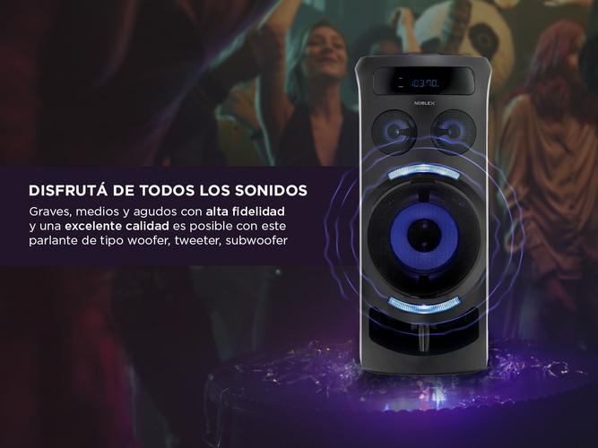 Parlante Portatil Noblex Mnt290 Bluetooth 3200w Luz Led Karaoke - 3