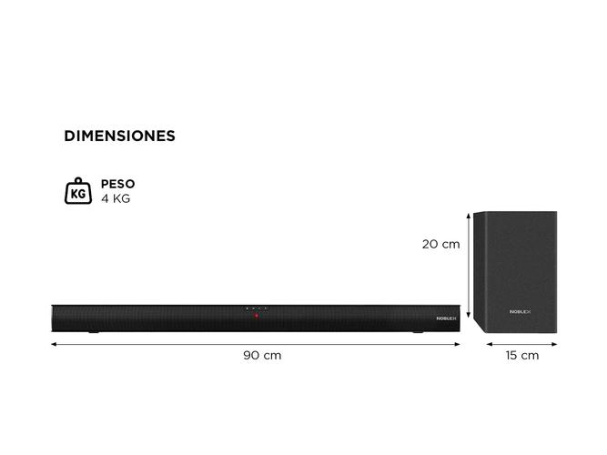 Barra De Sonido Noblex Sb100sw Soundbar 2.1 90w Bluetooth HDMI - 4