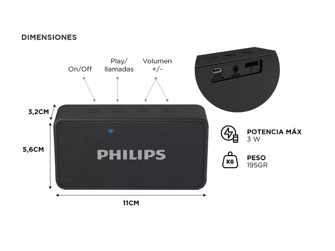 Parlante Bluetooth Philips BT60BK/77 - 4