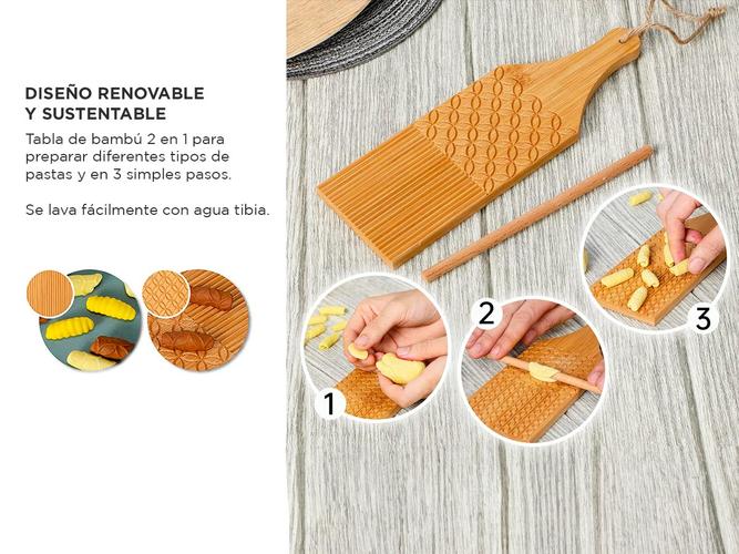 Tablero Y Rodillo Para Pastas Gadnic PS5 Para Cocina De Bambú - 2