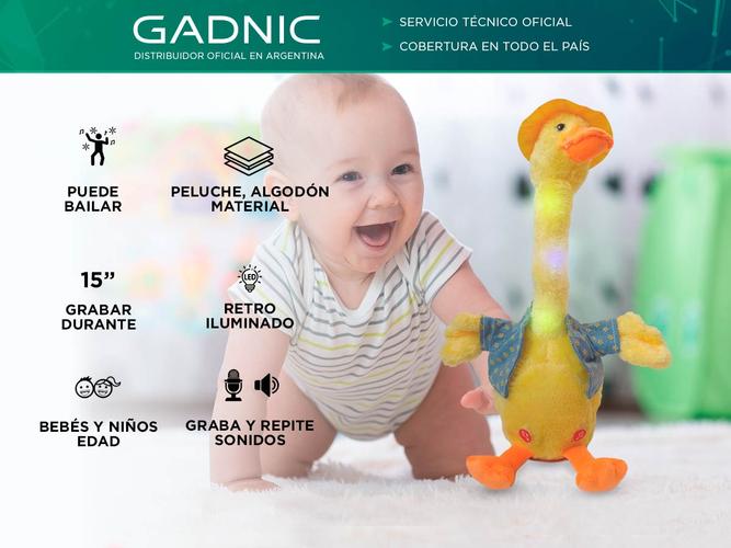 Juguete de Pato Bailarín Gadnic Peluche Luminoso  Outlet - 1