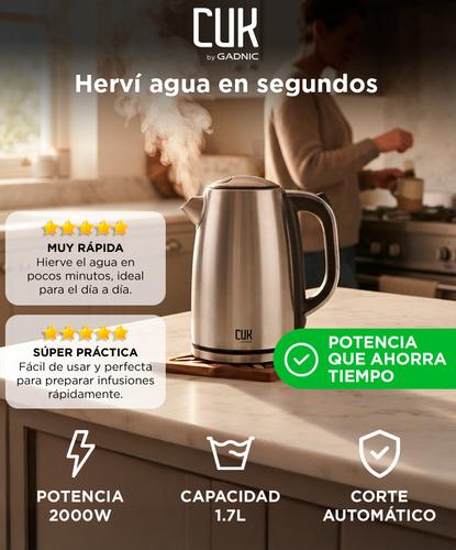 Pava Eléctrica Cuk By Gadnic 1.7L 2000W Acero Inoxidable   - 1