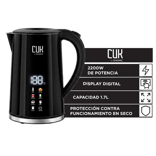 Pava Eléctrica Cuk By Gadnic 1.7L 2200W Con Display Digital Acero Inoxidable - 0