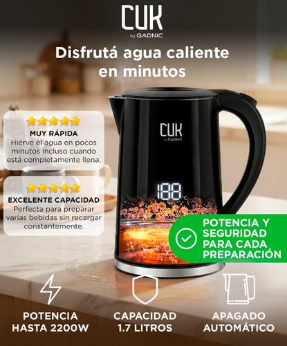 Pava Eléctrica Cuk By Gadnic 1.7L 2200W Con Display Digital Acero Inoxidable - 1