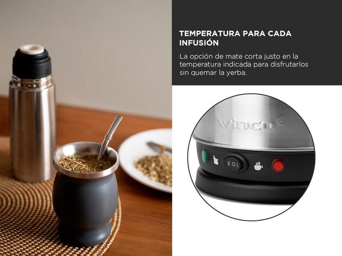 Pava eléctrica Winco W72 plateada 220V 18L - 2