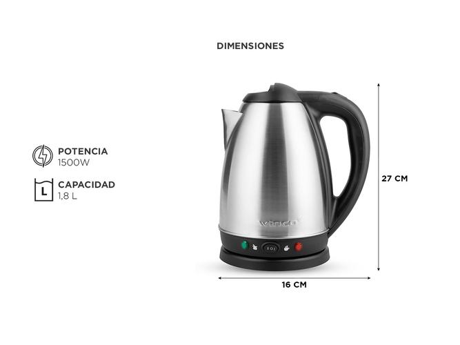 Pava eléctrica Winco W72 plateada 220V 18L - 5