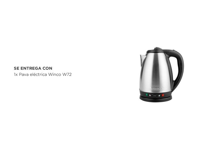 Pava eléctrica Winco W72 plateada 220V 18L - 6