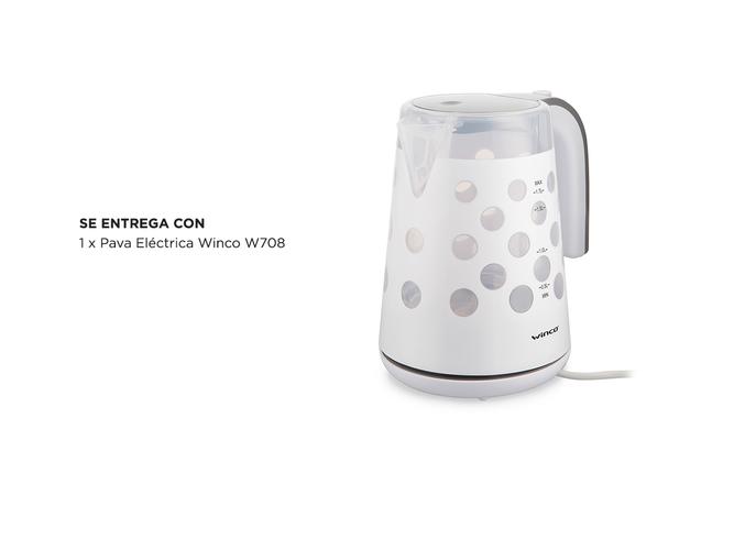Pava Eléctrica Winco W708 Blanca 1.7lts Corte Automatico - 4