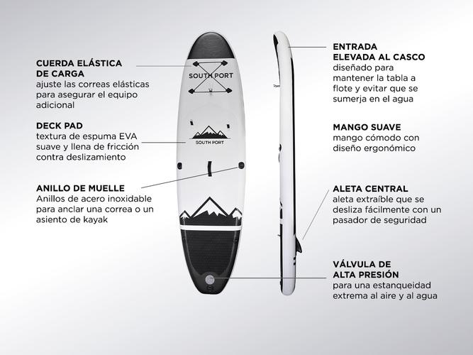 Stand Up Paddle Gadnic Bertha Tabla Inflable Remo Inflador Bolso  - 3