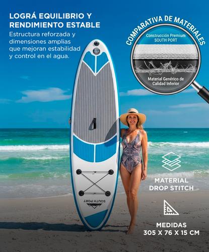 Tabla Paddle Surf South Port By Gadnic Inflable Base Antideslizante Stand Up Board 305 cm Con Remo - 2