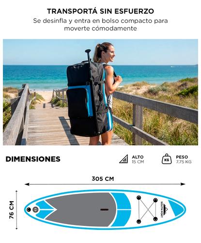 Tabla Paddle Surf South Port By Gadnic Inflable Base Antideslizante Stand Up Board 305 cm Con Remo - 5
