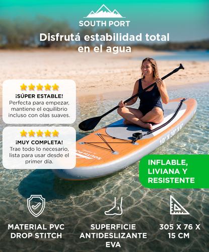 Tabla Paddle Surf South Port By Gadnic Inflable Base Antideslizante EVA Board 305 cm Con Remo - 1