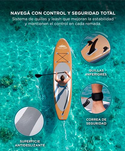 Tabla Paddle Surf South Port By Gadnic Inflable Base Antideslizante EVA Board 305 cm Con Remo - 3
