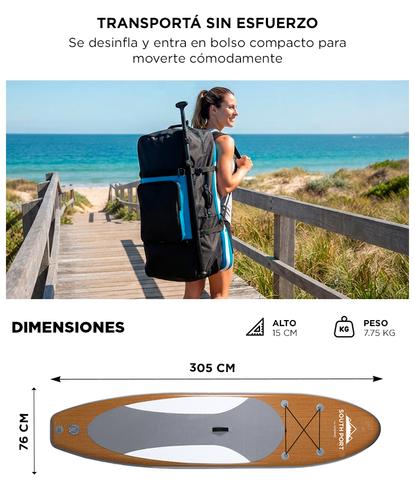 Tabla Paddle Surf South Port By Gadnic Inflable Base Antideslizante EVA Board 305 cm Con Remo - 5