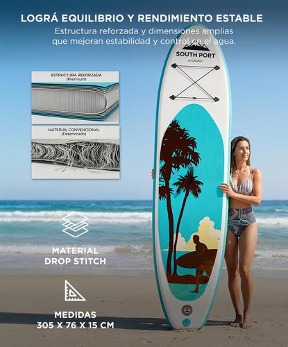 Tabla Paddle Surf South Port By Gadnic Inflable Base Antideslizante Board 305 cm Con Remo - 2