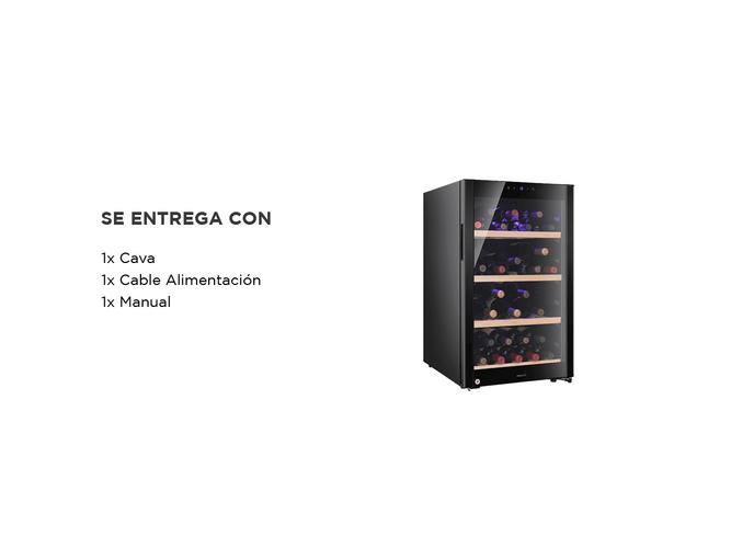 Cava Eléctrica Philco Phcav052n 52 Botellas Estantes Madera - 4