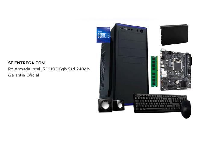 Pc Armada de Escritorio Intel i3 10100 8GB SSD 240GB Oficina Hogar Web  - 5