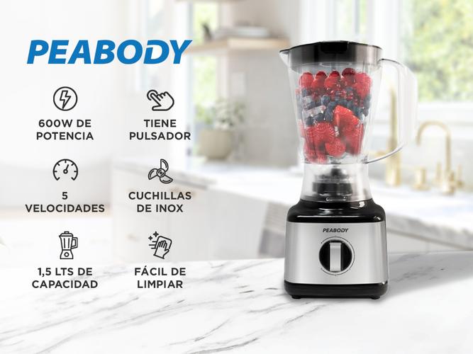Licuadora Peabody Pe-ln601 1,5l 5 Vel + Pulso 600w - 1