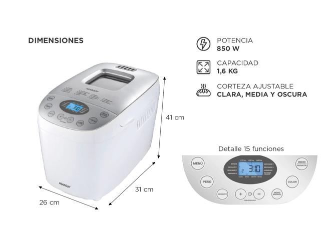 Horno de Pan Peabody 1,6KG 15 Programas FP1600B - 4