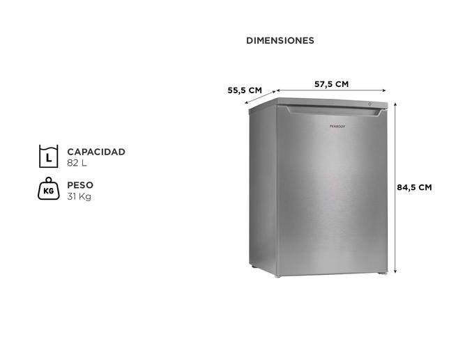 Freezer Peabody Vertical Acero Inox 82L A++ PE-FV90IX - 4
