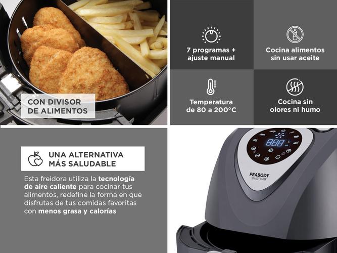 Freidora de Aire Peabody 3.2 Lts 1400 Watts Sin Aceite AF612N - 2