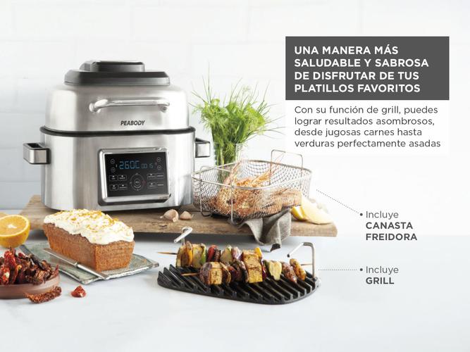 Freidora de Aire Con Grill Peabody 6 Lts 1600 Watts AFG01IX - 3