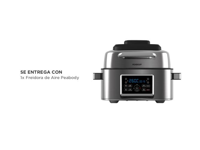 Freidora de Aire Con Grill Peabody 6 Lts 1600 Watts AFG01IX - 5