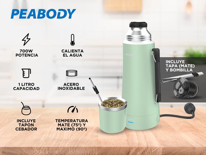  Termo Electrico Peabody E-termo 700w 1 Litro Pico Cebador Y Bombilla - 1