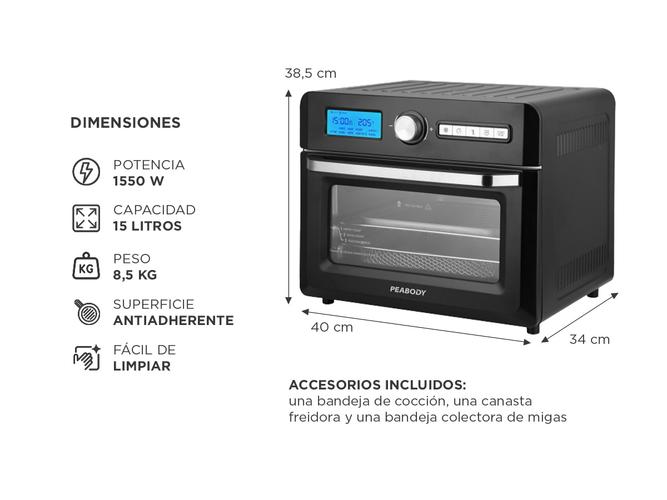 Horno Multifunción Peabody Digital 1550 Watts HDM15N - 4