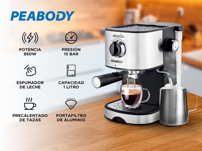 Cafetera Peabody Express Espumador 15Bar 850w Plateado PE-CE4601IX  - 1