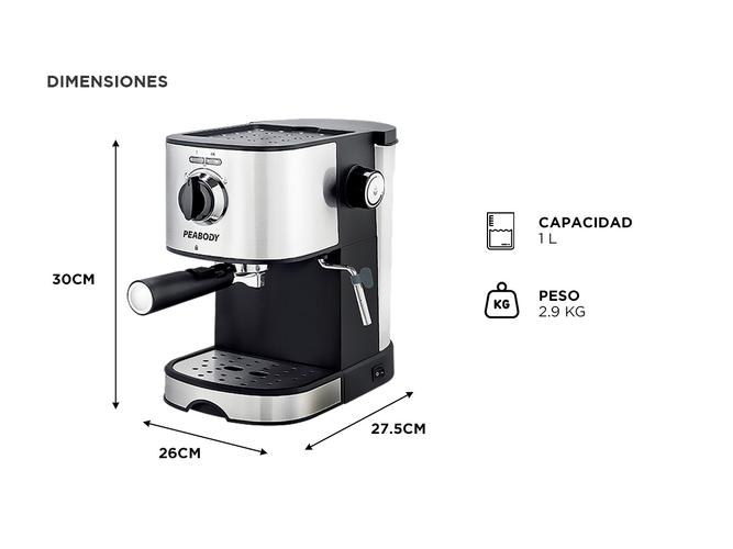 Cafetera Peabody Express Espumador 15Bar 850w Plateado PE-CE4601IX  - 4