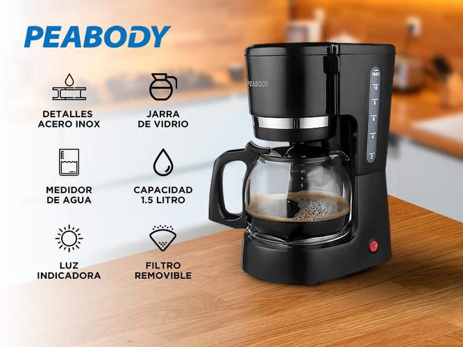 Cafetera Peabody SemiAutomatica De Filtro Goteo 1.5lts Negra PE-CT4205 - 1