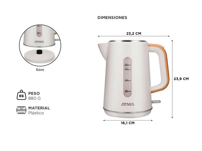 Pava Electrica Atma Jarra 1,7 Litros Nordica PEATW21W - 4