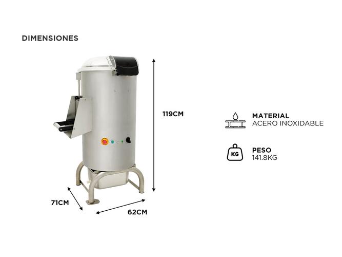 Pelador de Papas Moretti Peeler 18 1100 Watts - 4