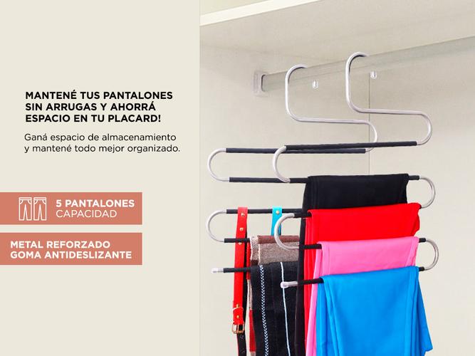 Percha Para 5 Pantalones Gadnic Metal Antideslizante  - 2