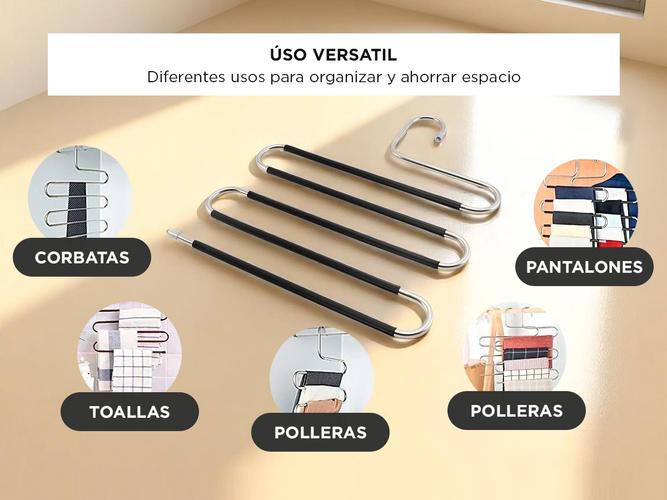 Percha Para 5 Pantalones Gadnic Metal Antideslizante  - 3