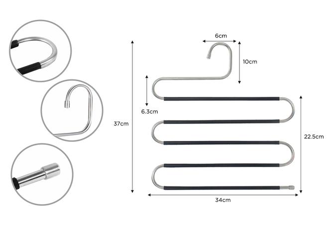 Kit x2 Percha Para 5 Pantalones - 3
