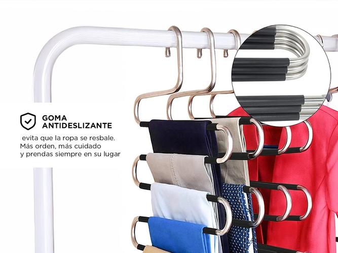 Percha Para 5 Pantalones Gadnic Metal Antideslizante  - 4
